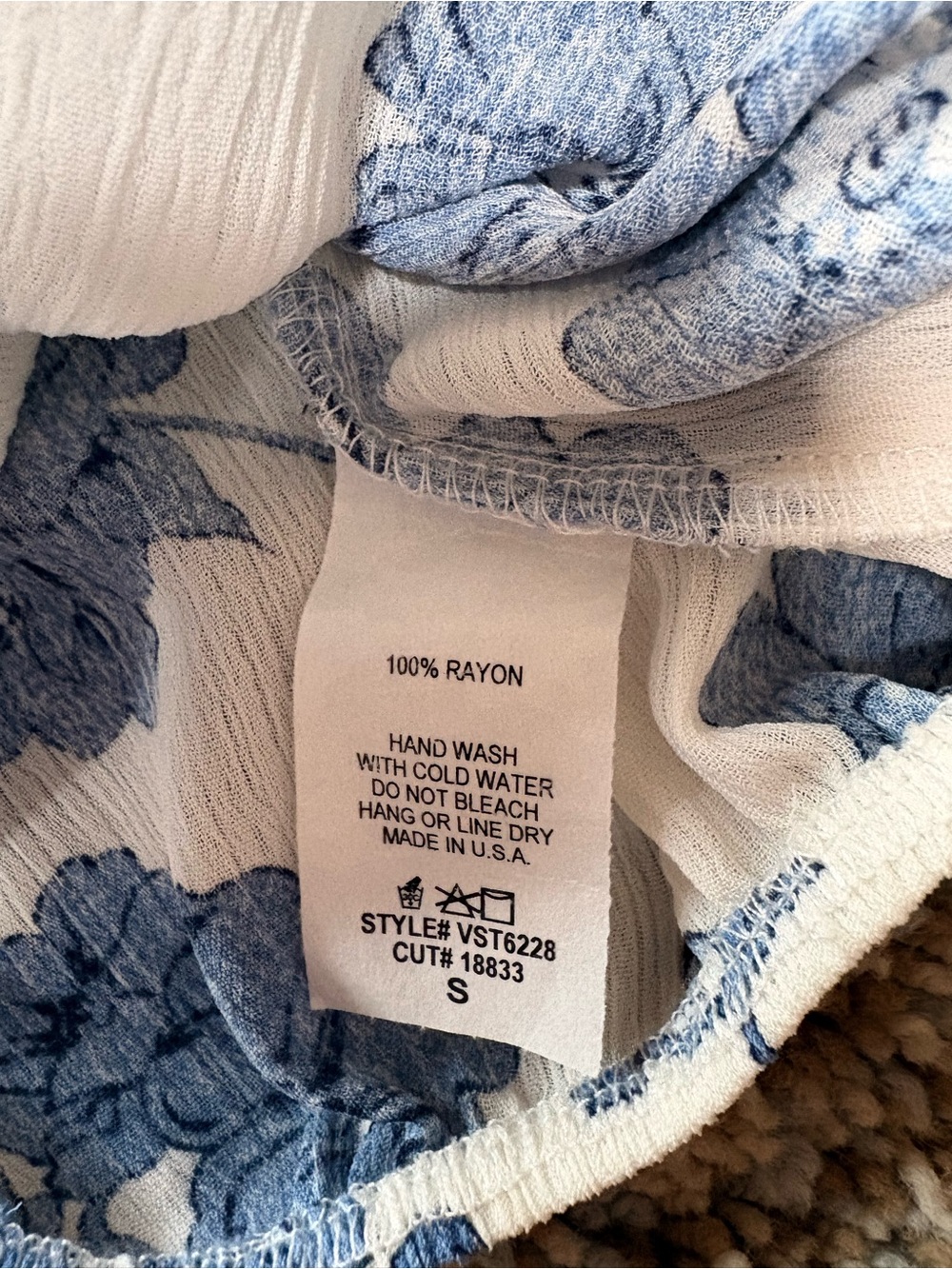 Vintage Havana Blue Floral Off Shoulder Peasant Blouse Ruffle Sleeve Top S - NWT - Picture 3 of 4